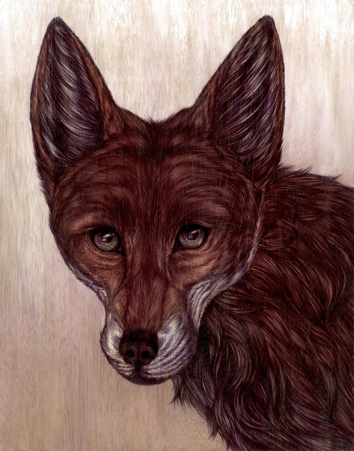 mixed media on wood panel